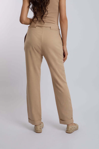 Women Regular Fit Pant - Brown