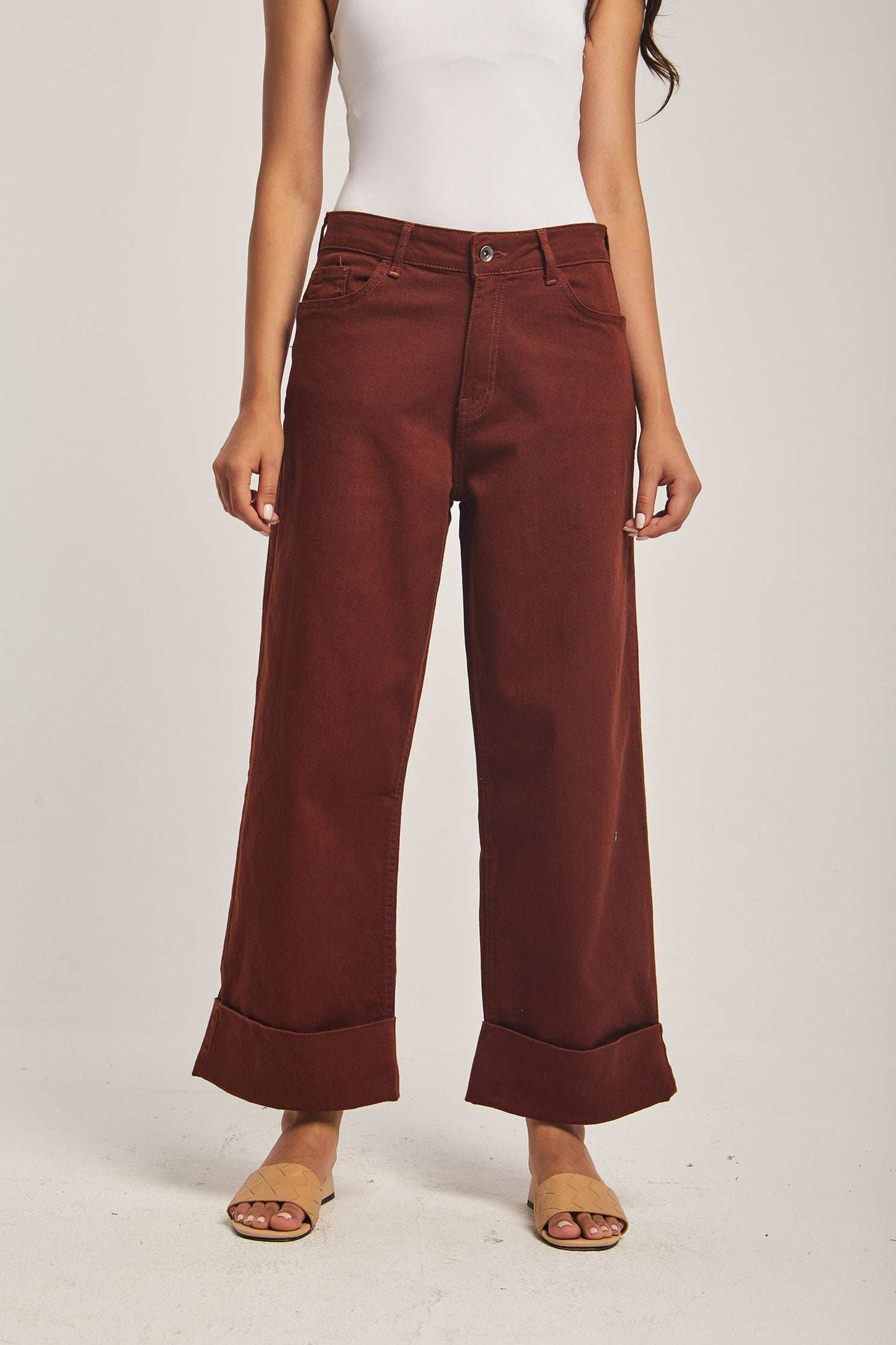 Women Regular Fit Pant - Brick Red