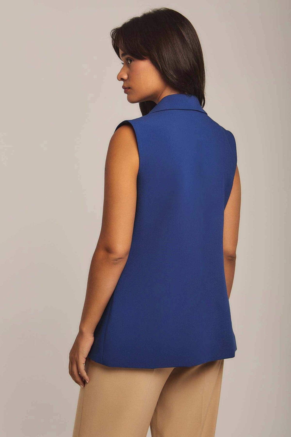 Women Regular Fit Vest - Blue