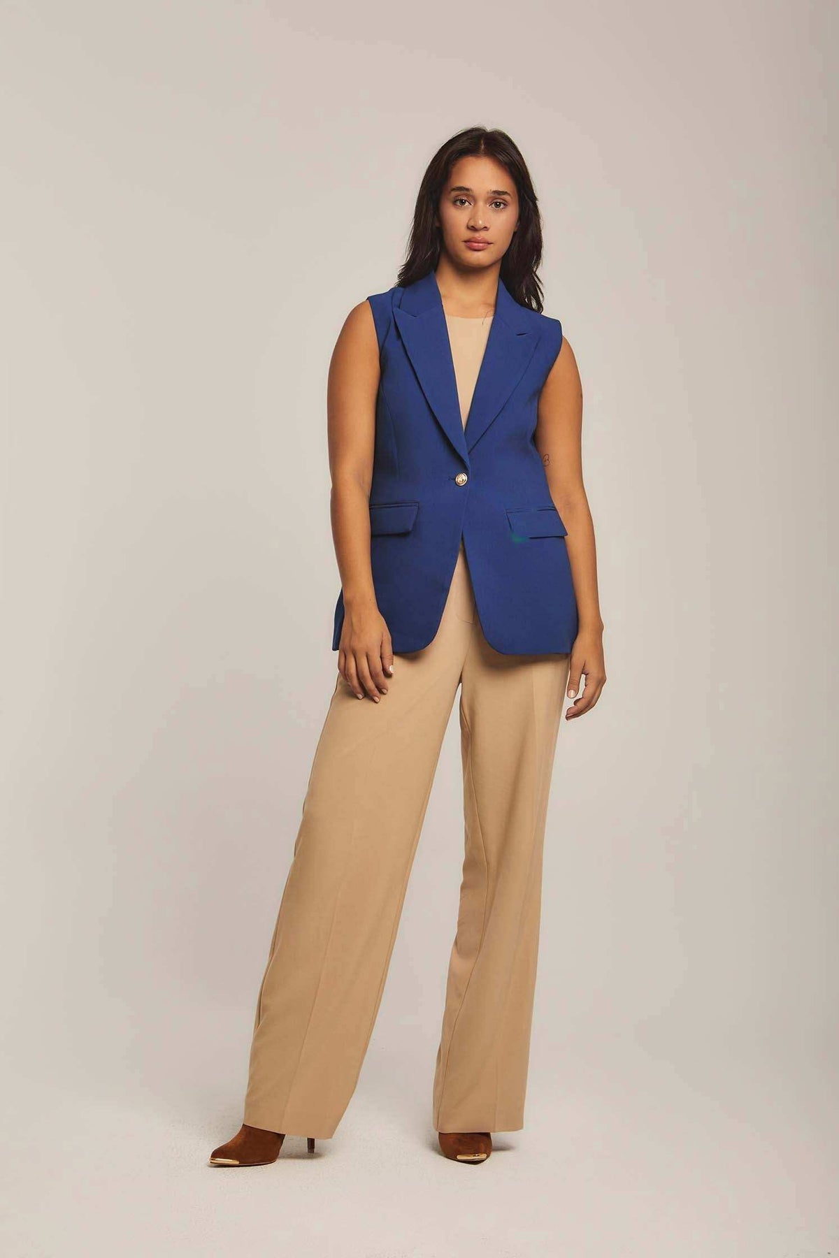 Women Regular Fit Vest - Blue