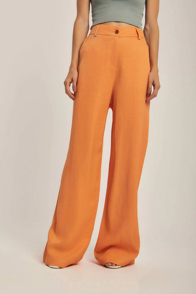 Women Regular Fit Pant - Copper Orange