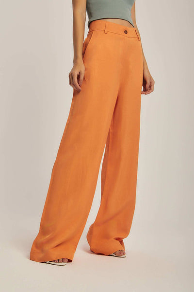 Women Regular Fit Pant - Copper Orange