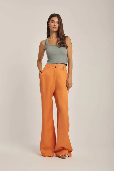 Women Regular Fit Pant - Copper Orange