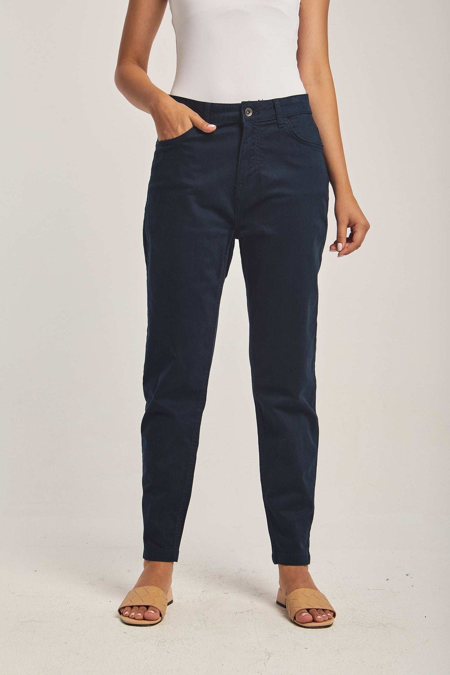 Women Regular Fit Pant - Navy Dark Blue