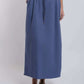Dalydress women's blue maxi skirt with rope belt, paired with a printed white tee