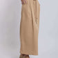 Dalydress women's beige high-waisted wide-leg pants with rope belt and woven loafers