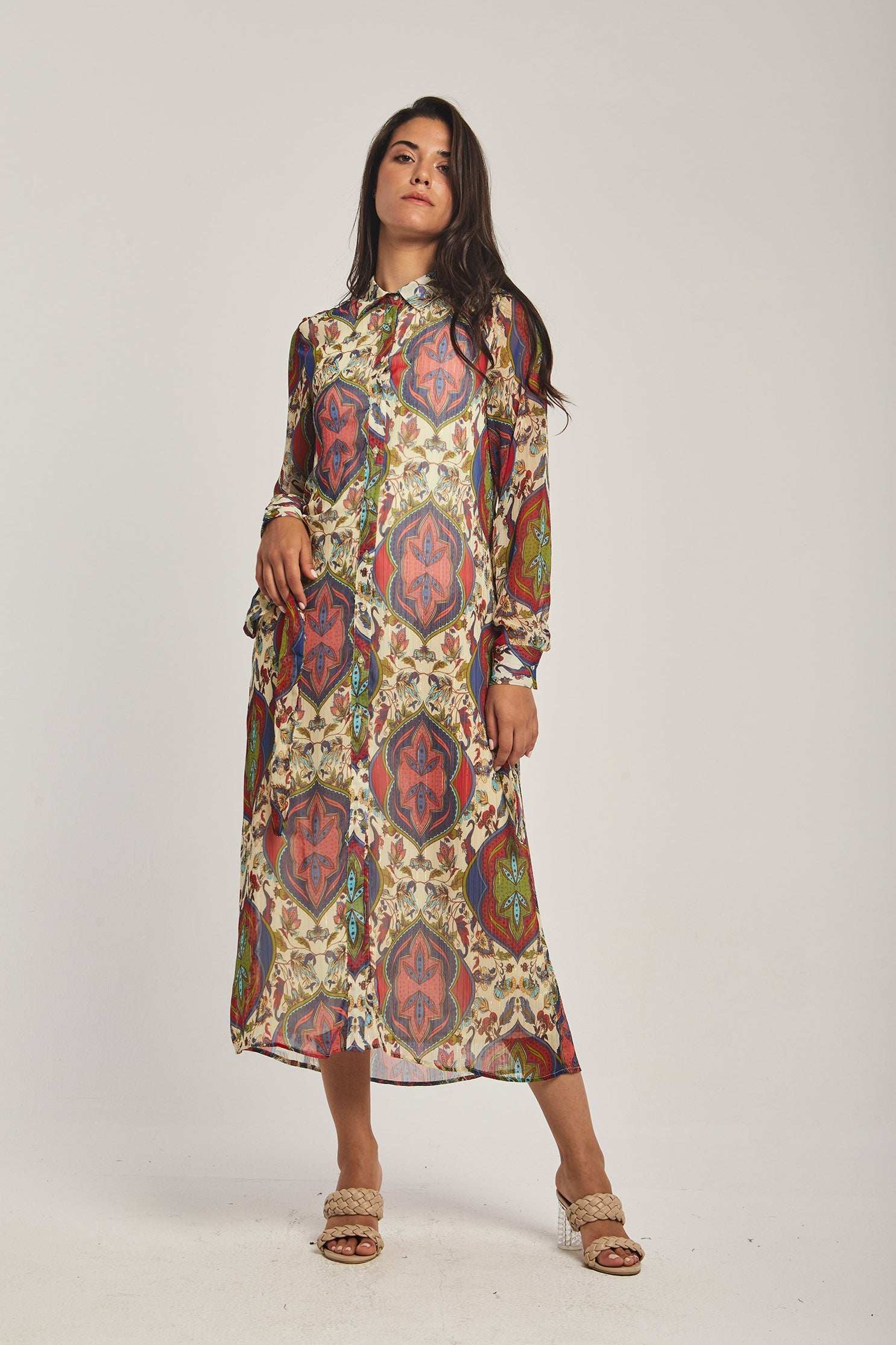Women Regular Fit Dress - Ethnic Multicolorcolor