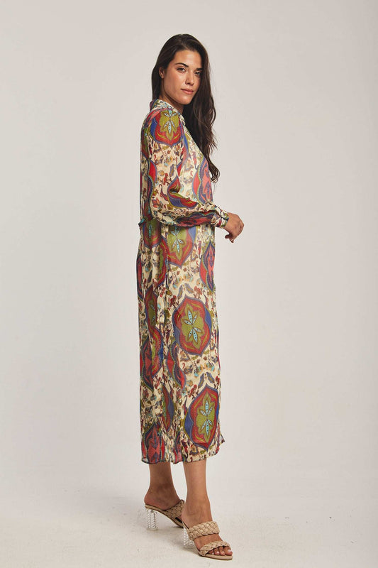 Women Regular Fit Dress - Ethnic Multicolorcolor
