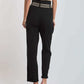 Dalydress women's black trousers with patterned waist detail, back view, casual fashion