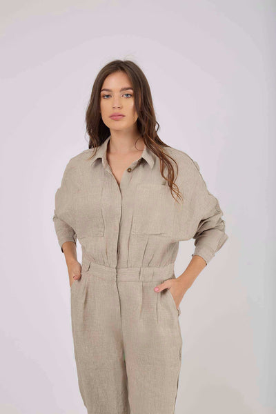 Women Regular Fit Jumpsuit - Brown