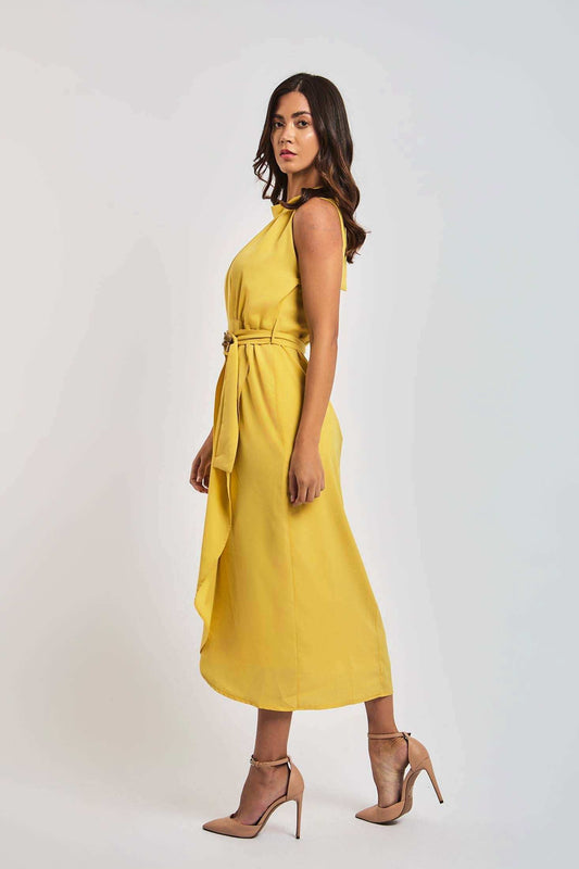 Women Regular Fit Dress - Gold