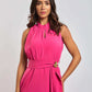 Dalydress women's hot pink sleeveless dress with gold waist detail, urban chic style