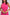 Woman wearing a sleeveless fuchsia dress with gold floral detail, Dalydress fashion