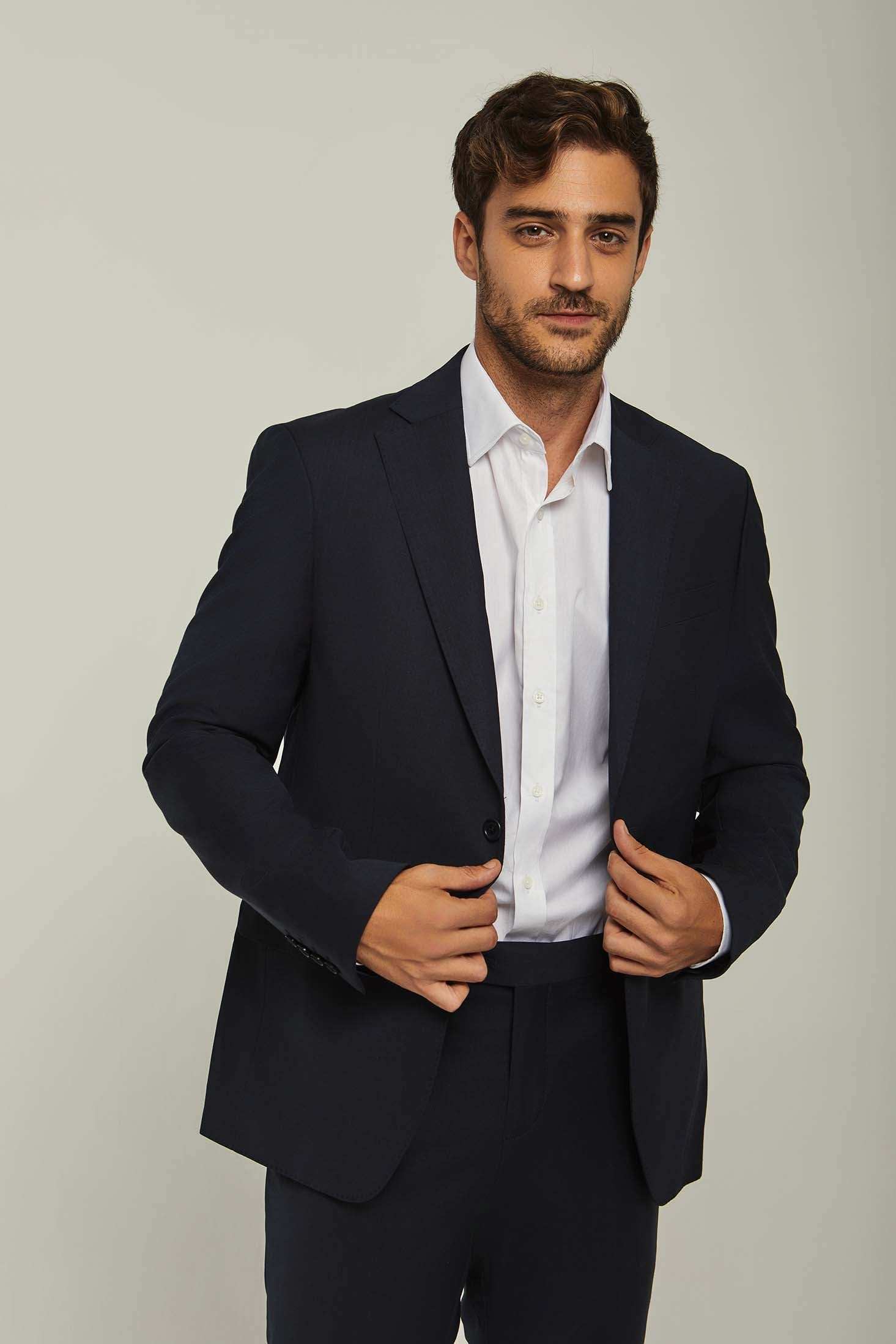 Men Regular Fit Blazer - Navy