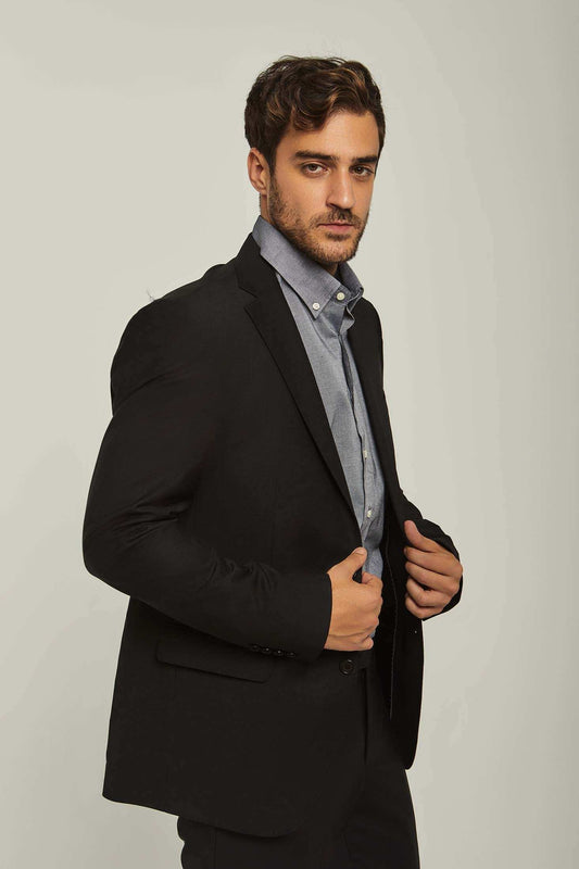 Men Regular Fit Blazer - Black