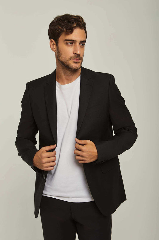 Men Regular Fit Blazer - Black