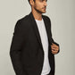Men Regular Fit Blazer - Black