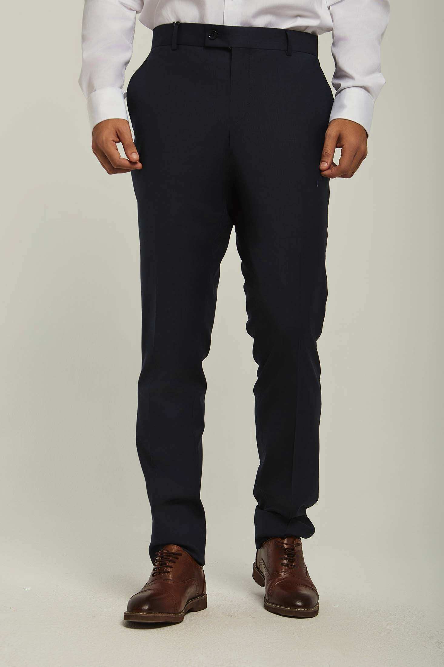 Men Regular Fit Pant - Navy