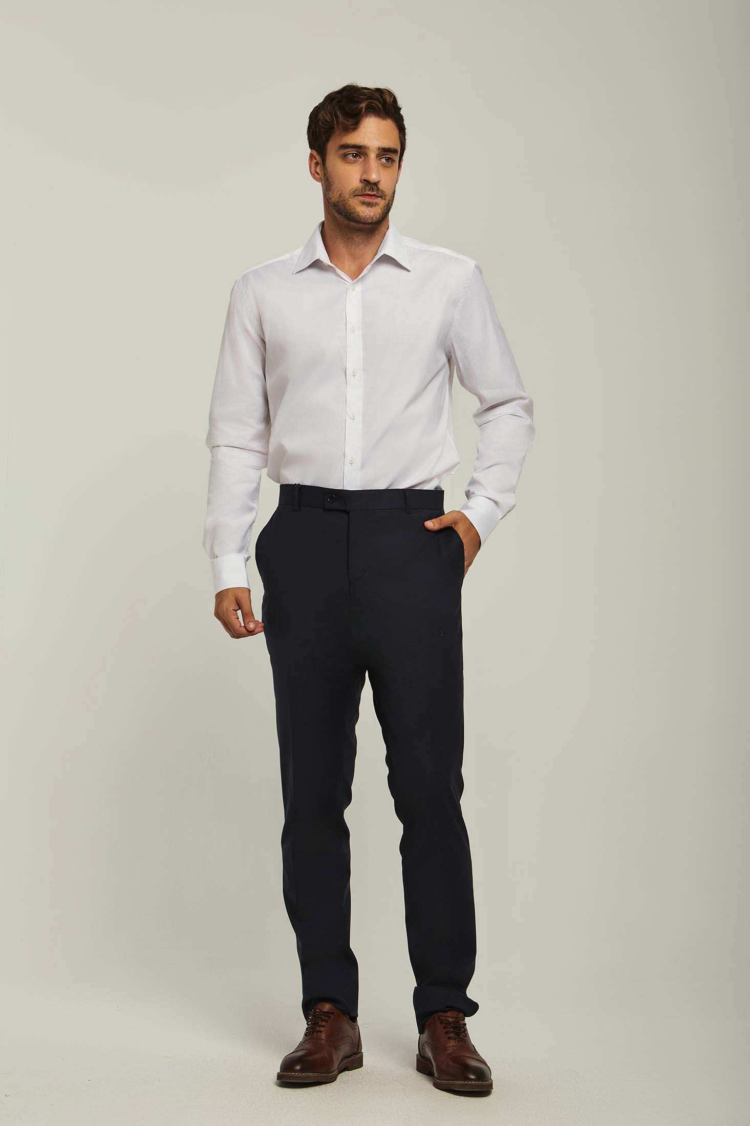 Men Regular Fit Pant - Navy