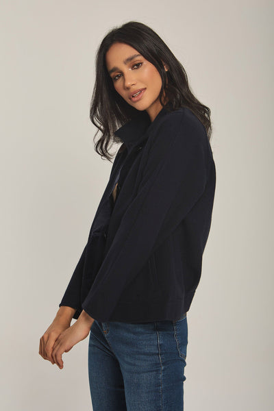 Women Regular Fit Jacket - Navy