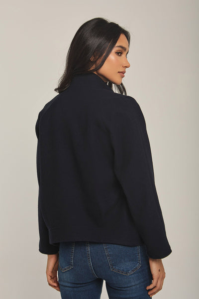 Women Regular Fit Jacket - Navy