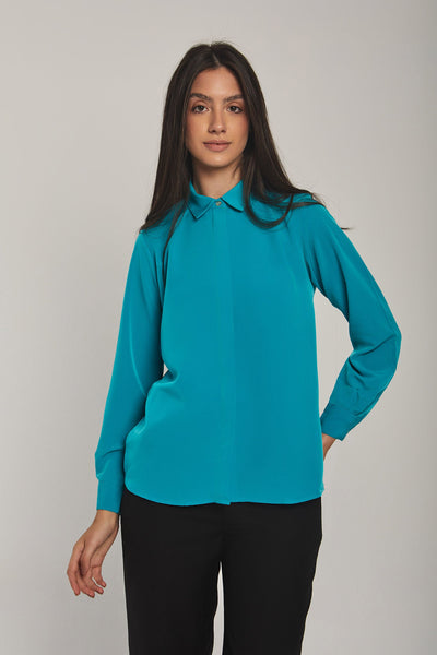 Women Regular Fit Blouse - Blue