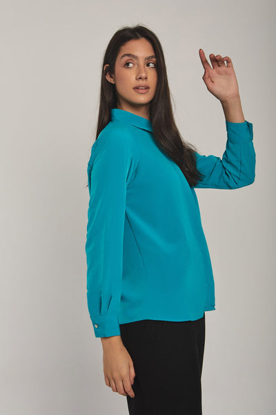 Women Regular Fit Blouse - Blue