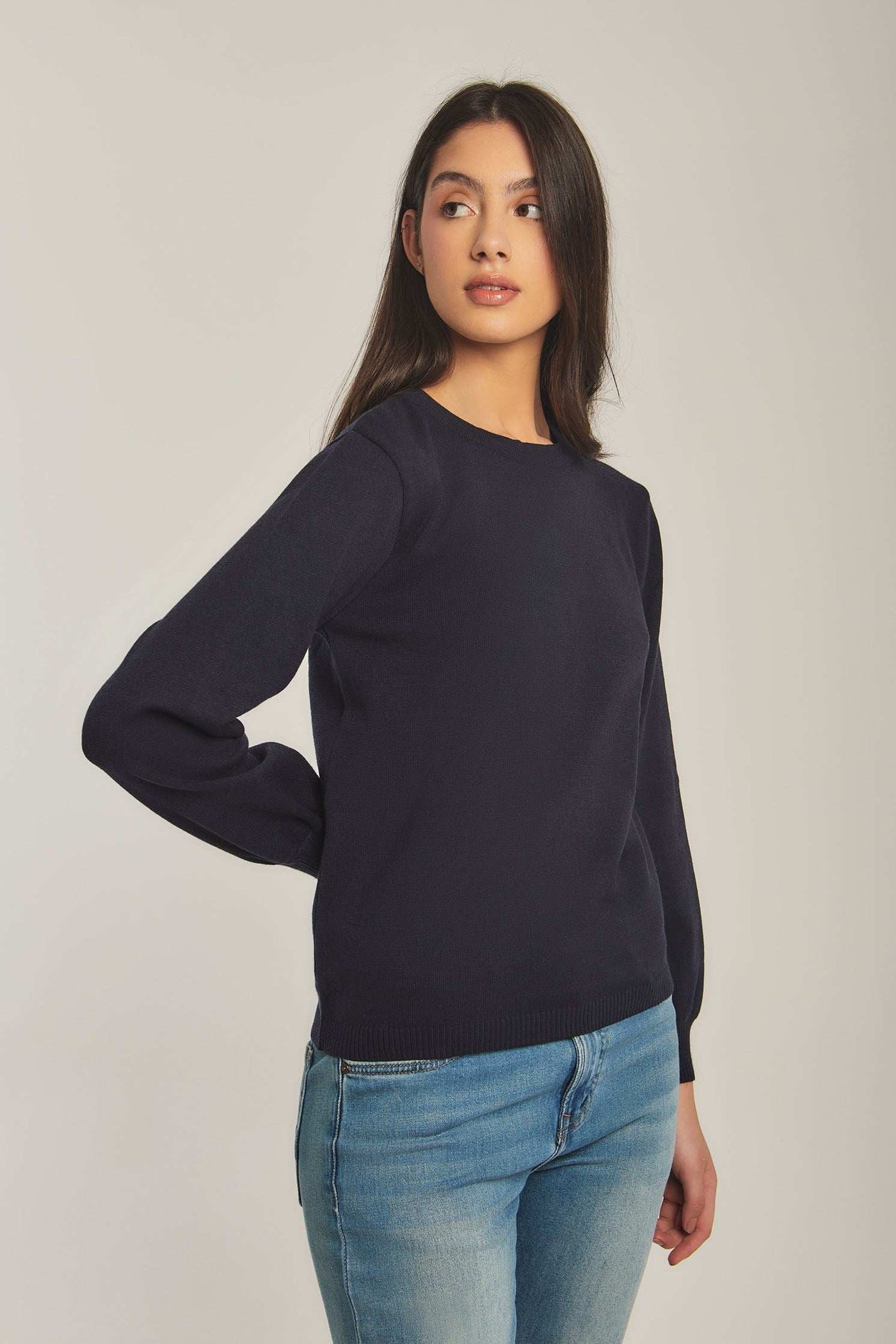 Women Regular Fit Pullover - Navy