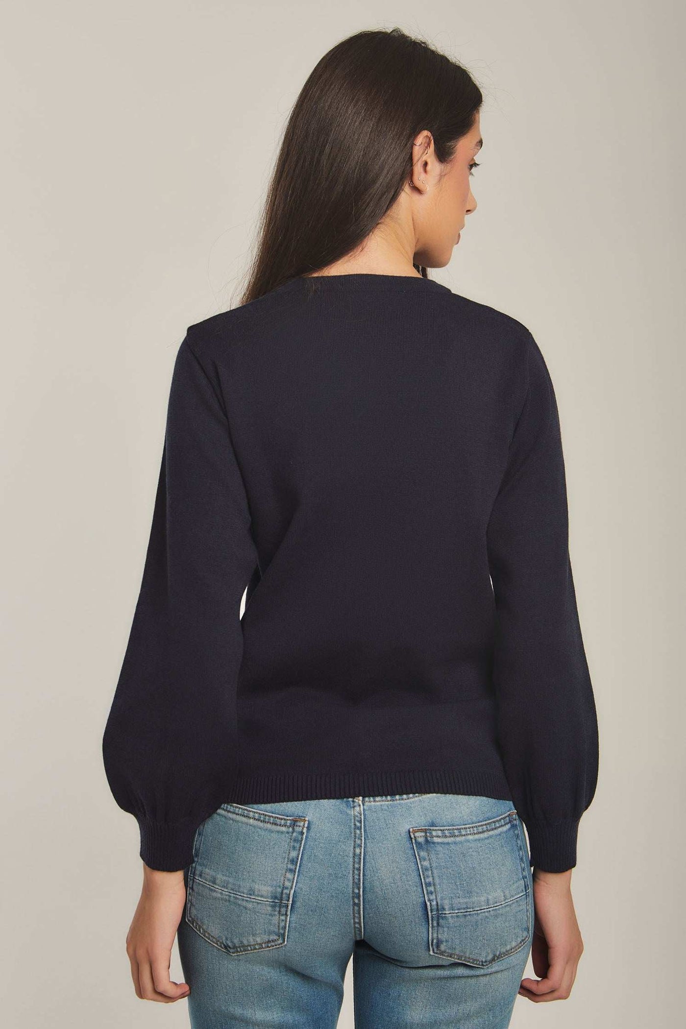 Women Regular Fit Pullover - Navy