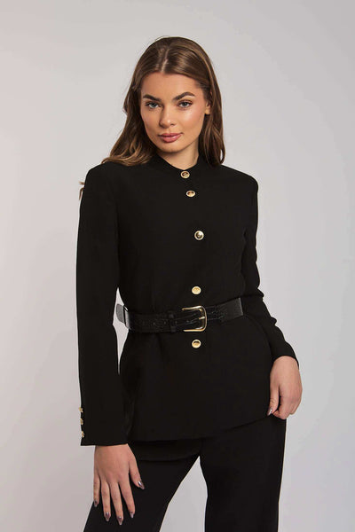 Women Regular Fit Jacket - Black