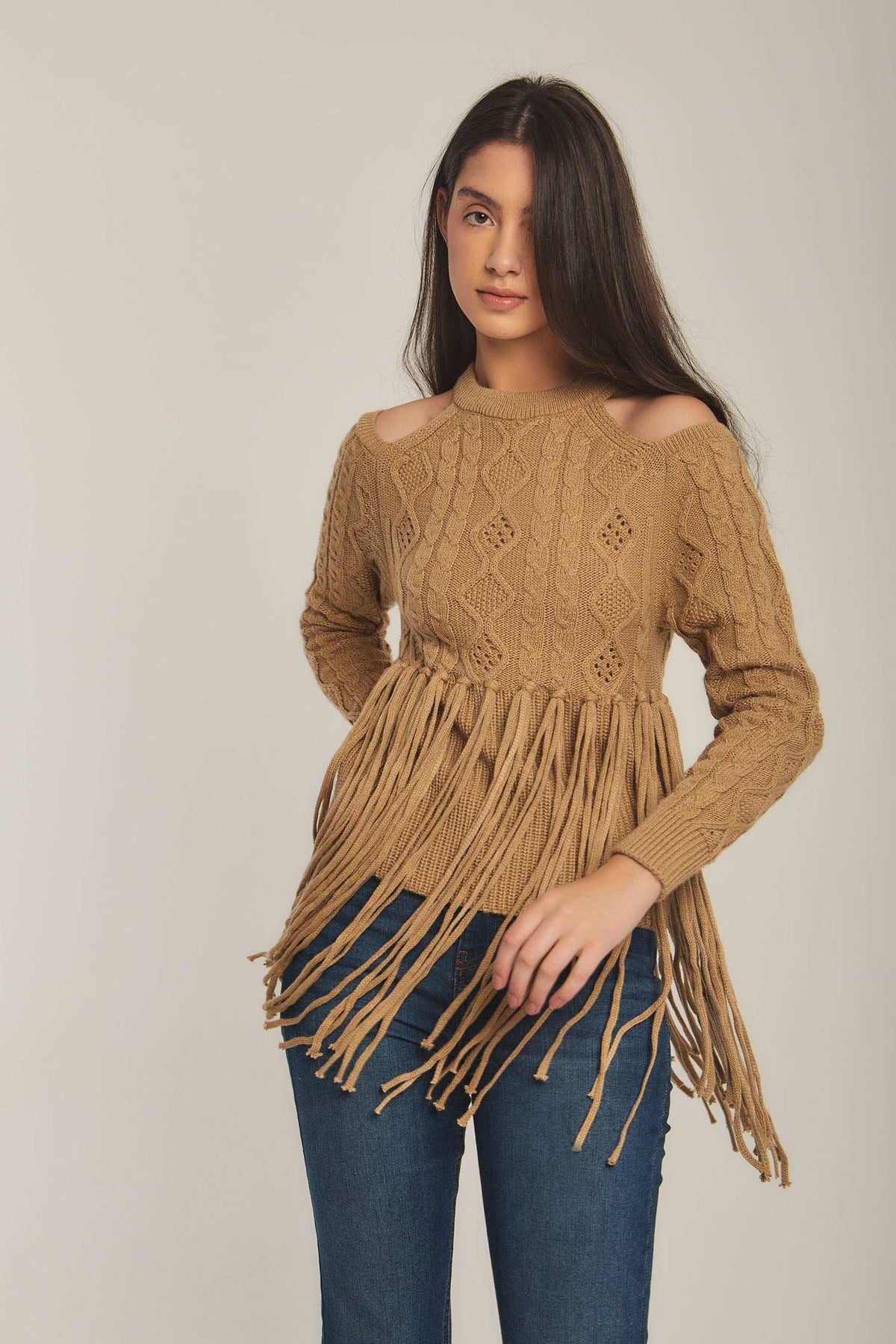 Women Regular Fit Pullover - Brown