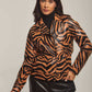 Women Regular Fit Jacket - Zebra Print