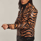 Women Regular Fit Jacket - Zebra Print