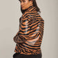 Women Regular Fit Jacket - Zebra Print