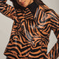 Women Regular Fit Jacket - Zebra Print