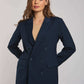 Women Regular Fit Blazer - Blue