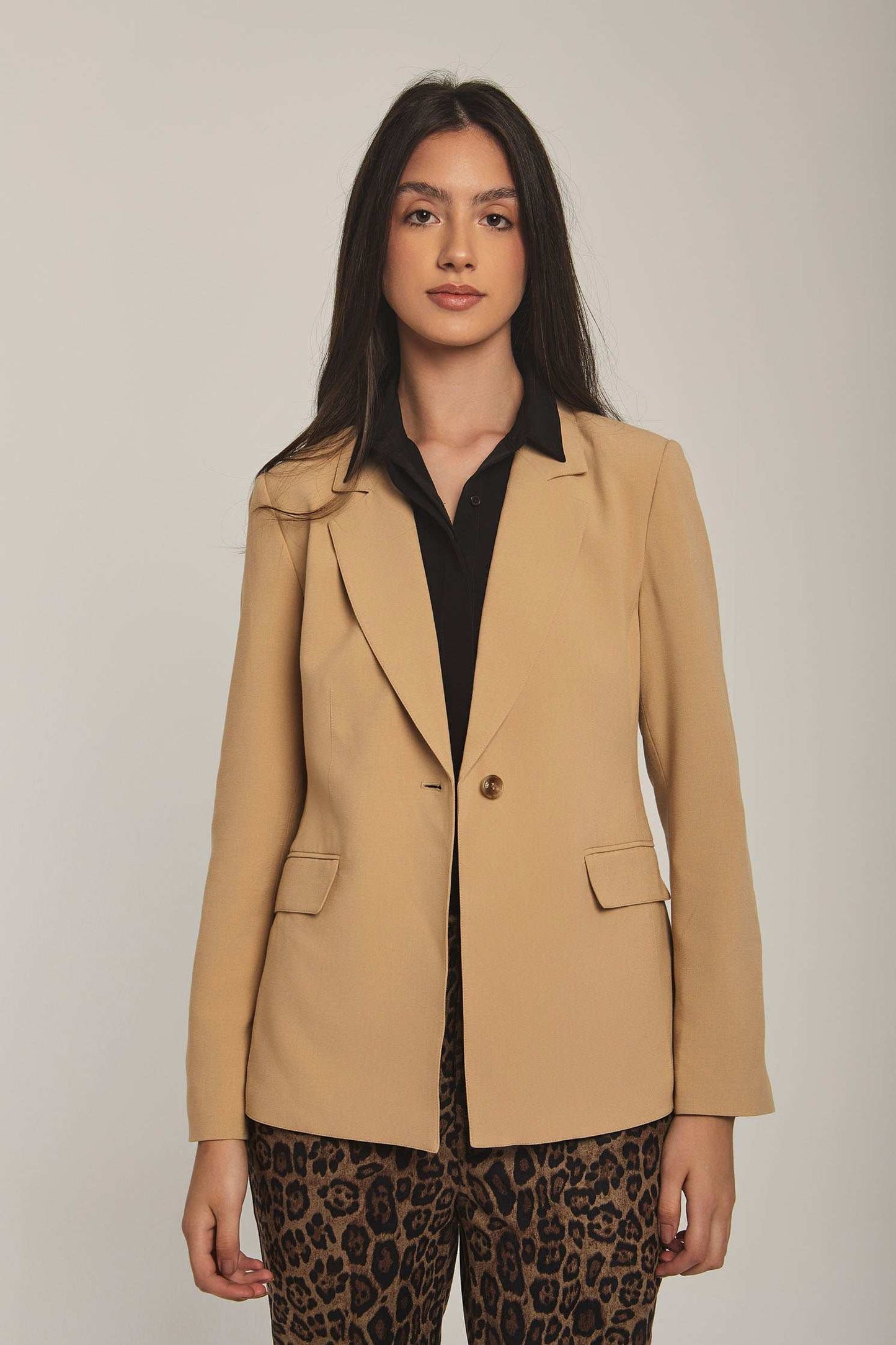 Women Regular Fit Blazer - Beige