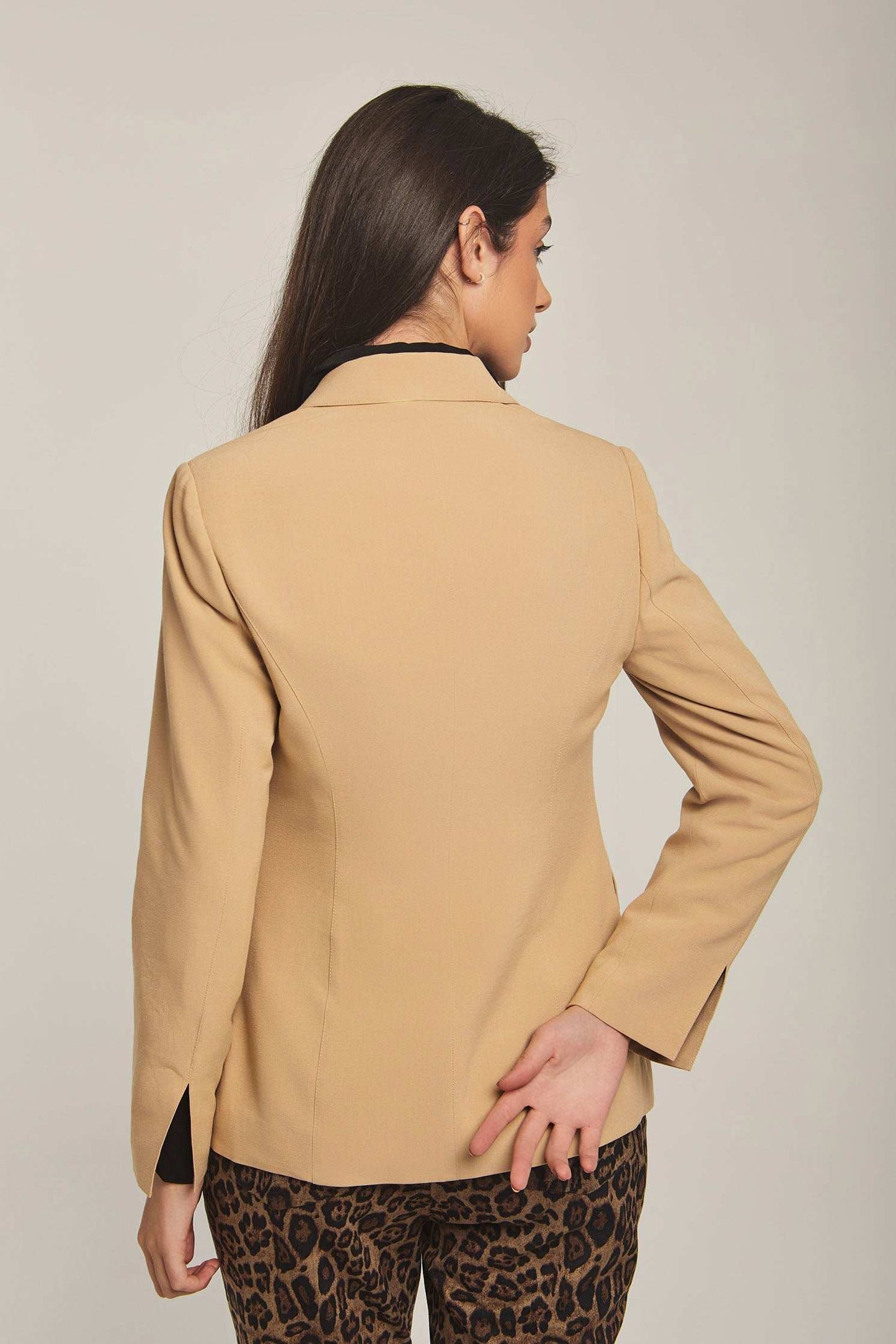Women Regular Fit Blazer - Beige