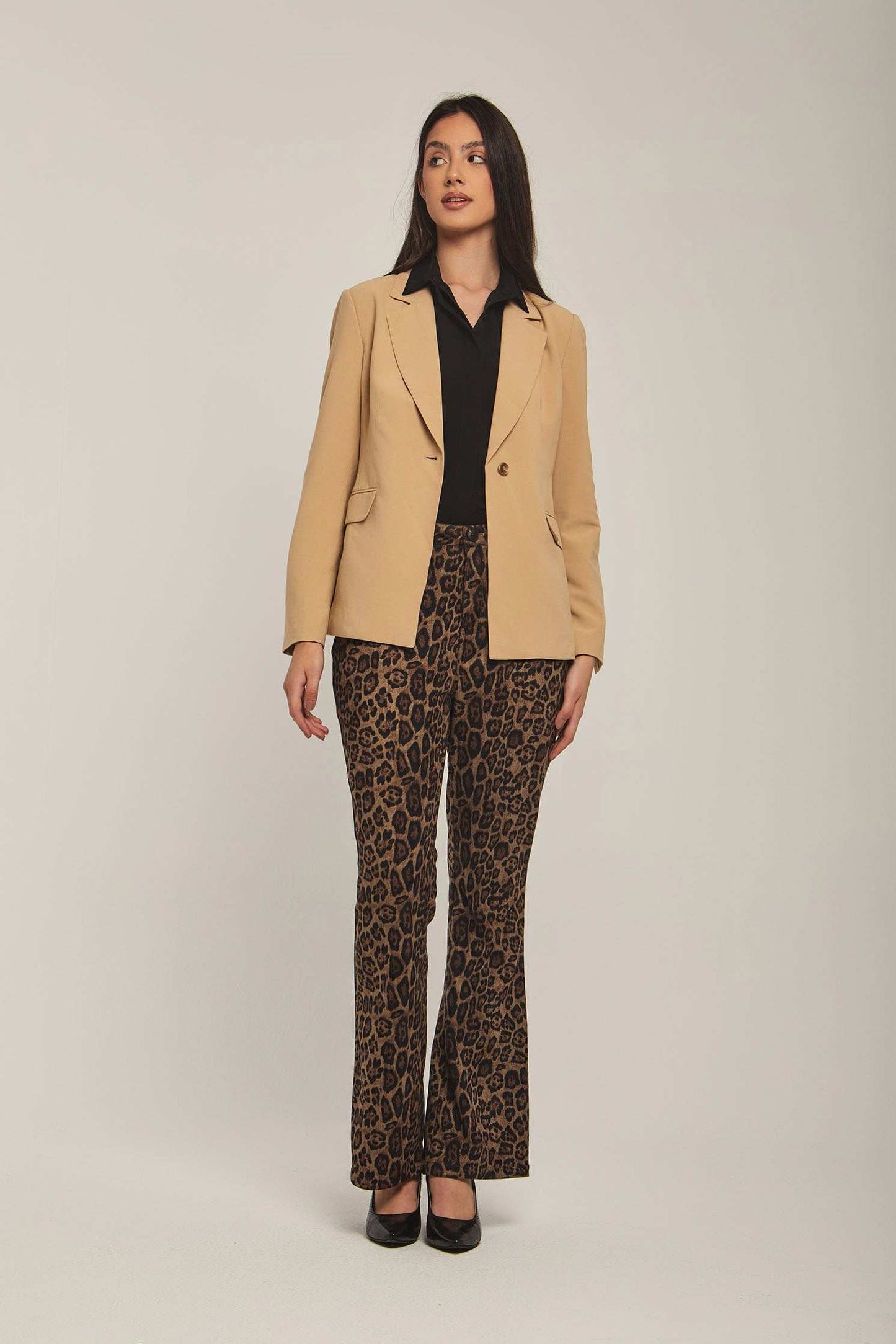 Women Regular Fit Blazer - Beige