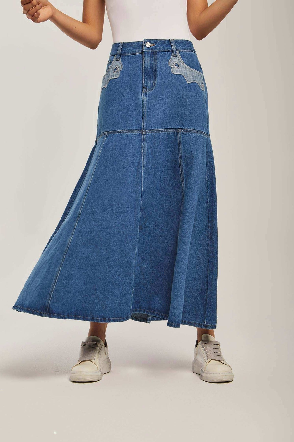 Women Regular Fit Skirt - Medium Blue