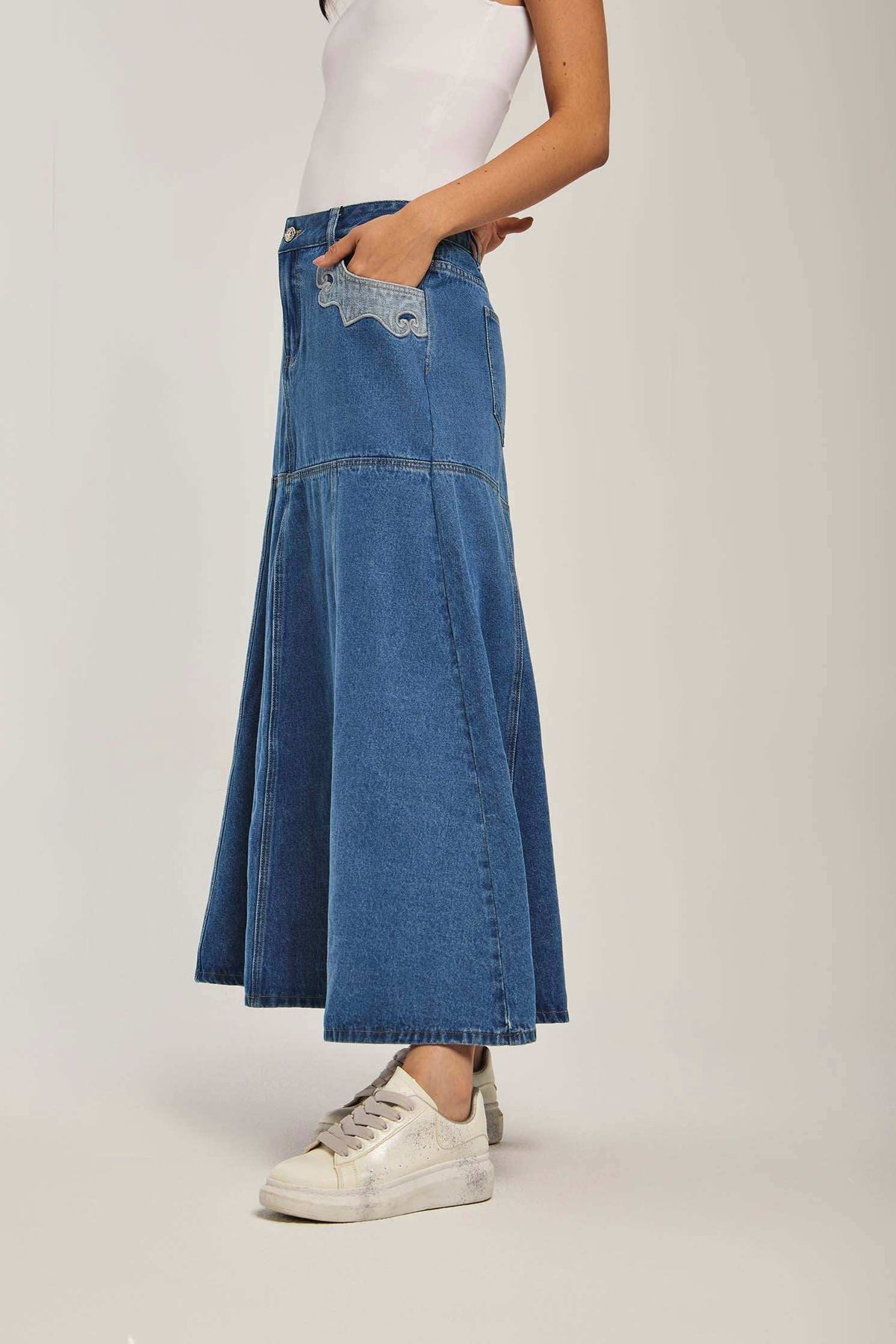 Women Regular Fit Skirt - Medium Blue