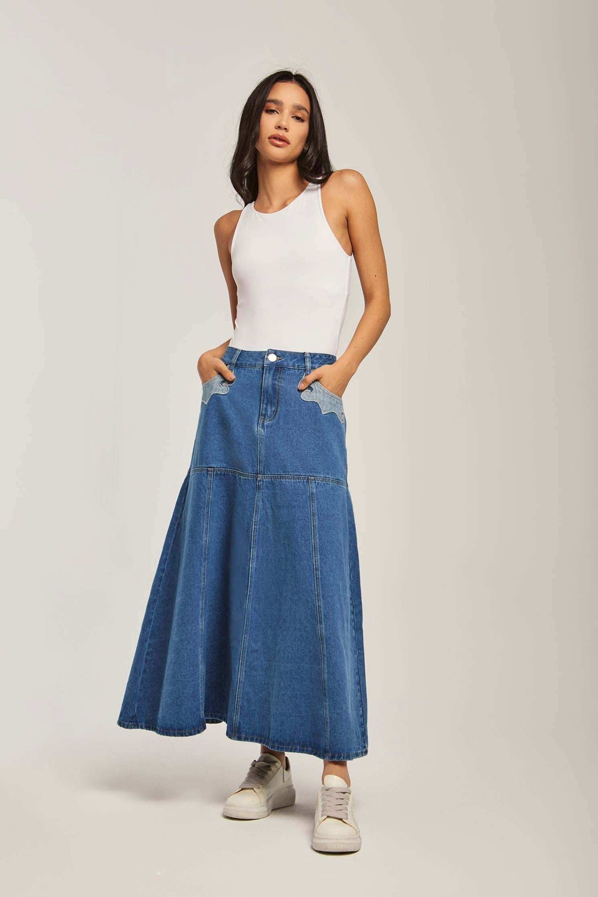 Women Regular Fit Skirt - Medium Blue