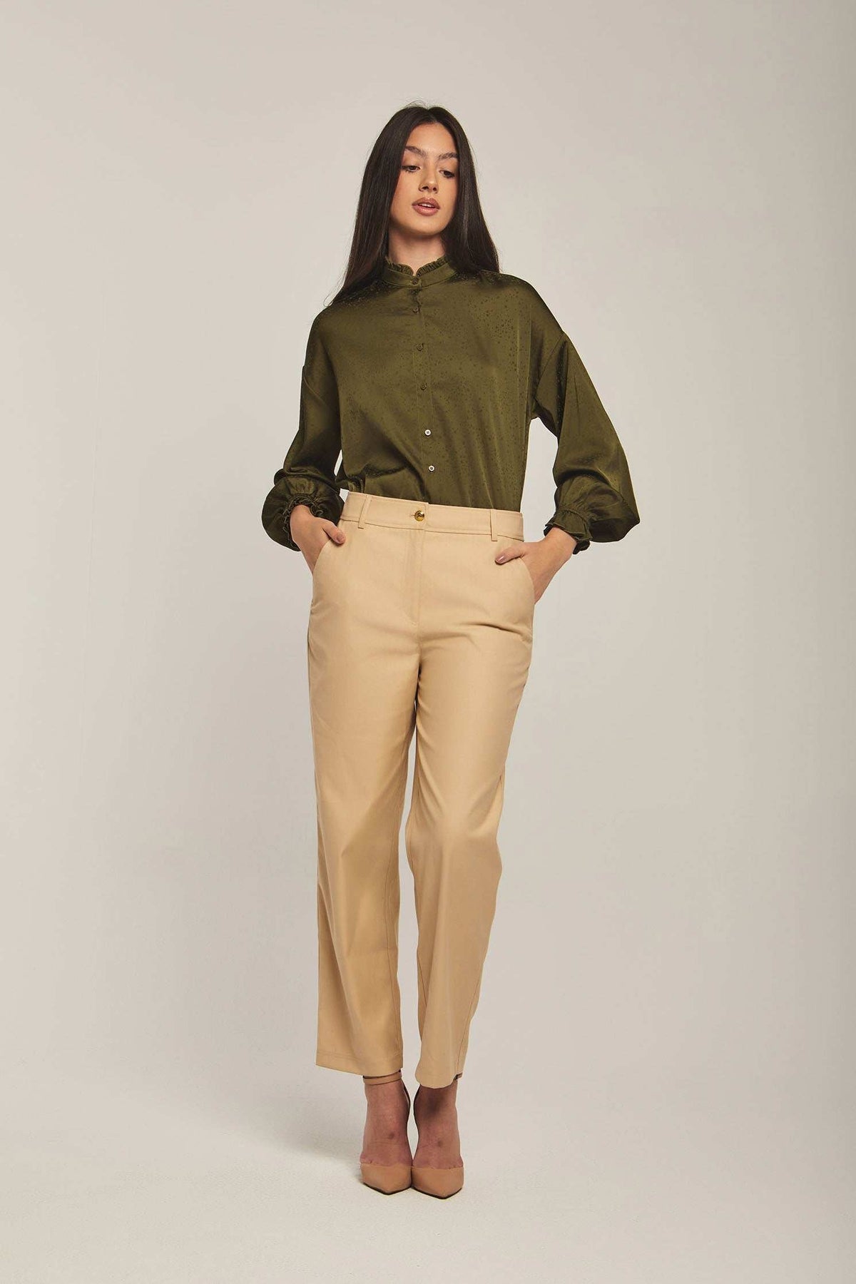 Women Regular Fit Pant - Brown
