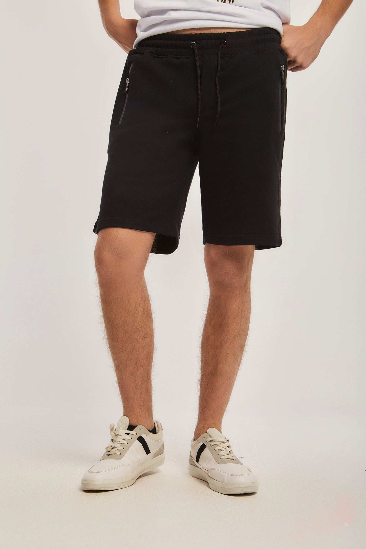 Men Regular Fit Sweat Short - Black
