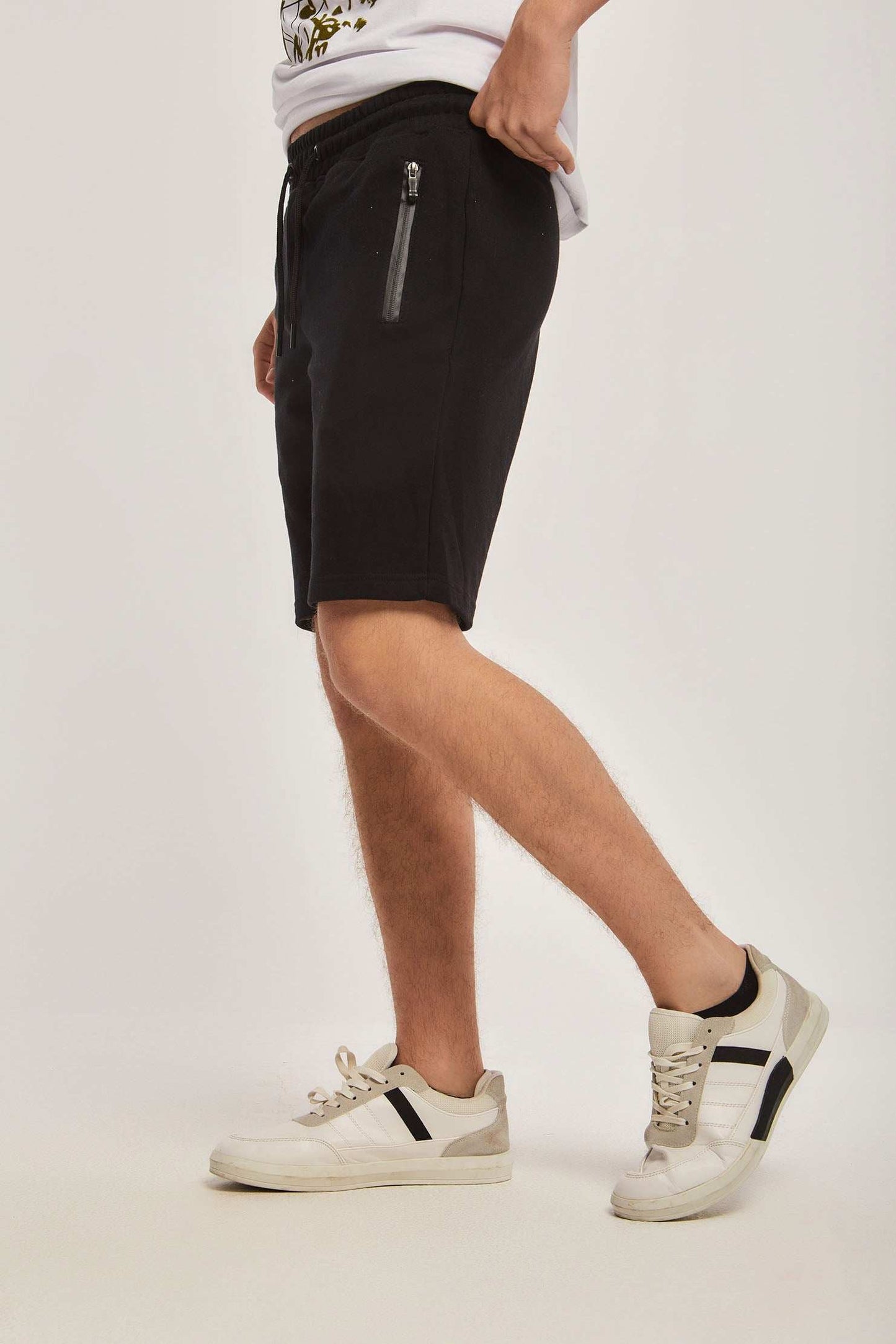 Men Regular Fit Sweat Short - Black