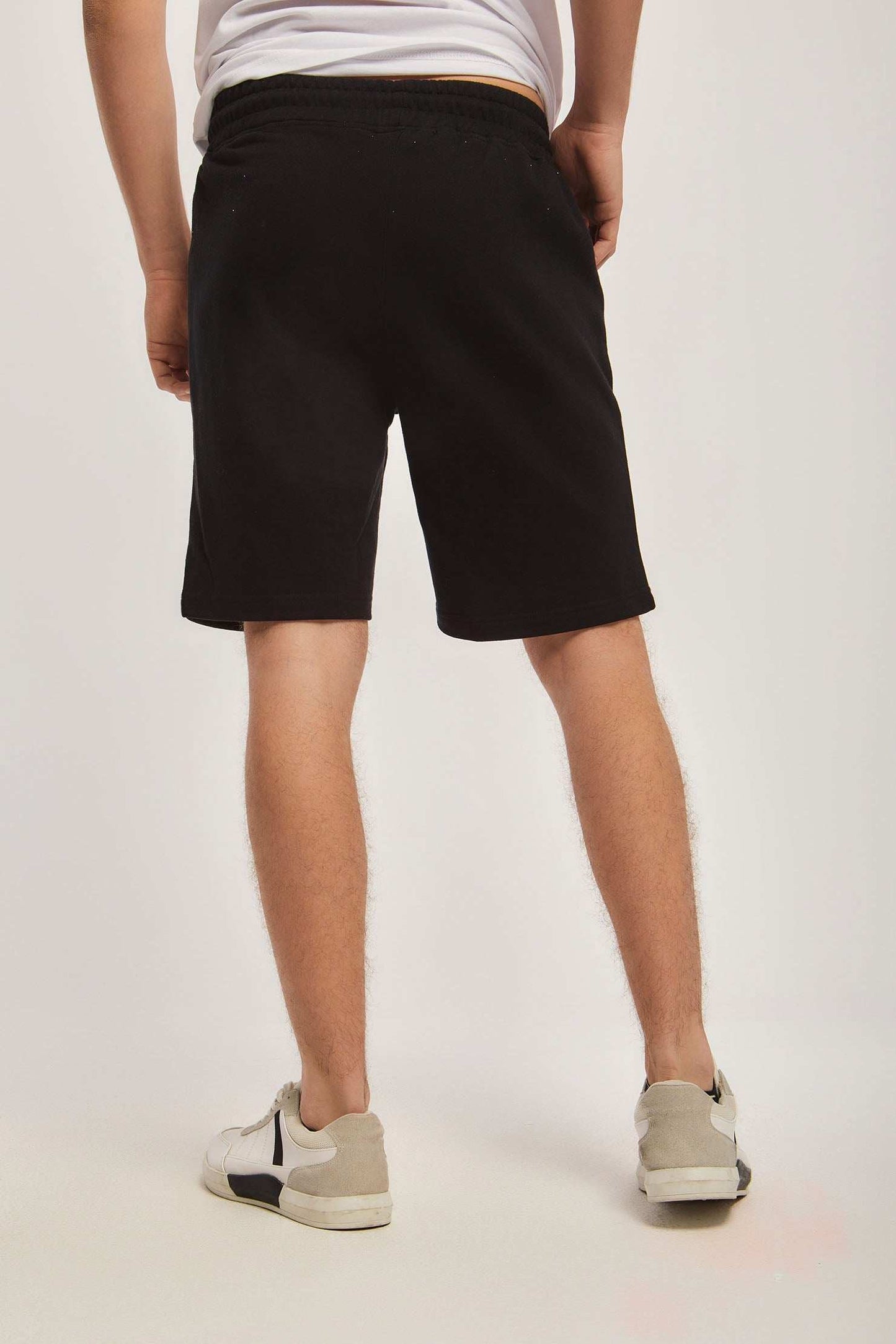 Men Regular Fit Sweat Short - Black
