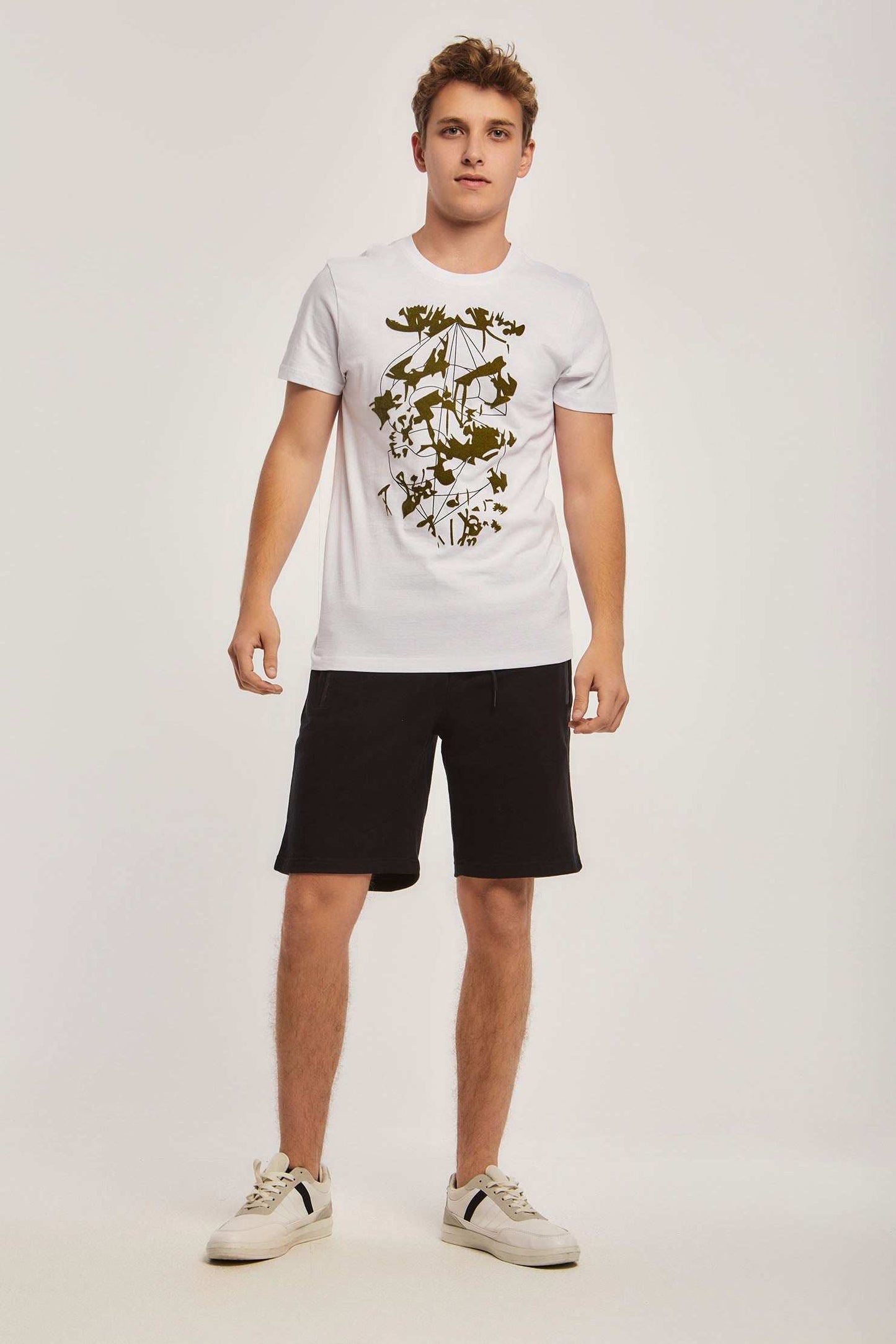 Men Regular Fit Sweat Short - Black