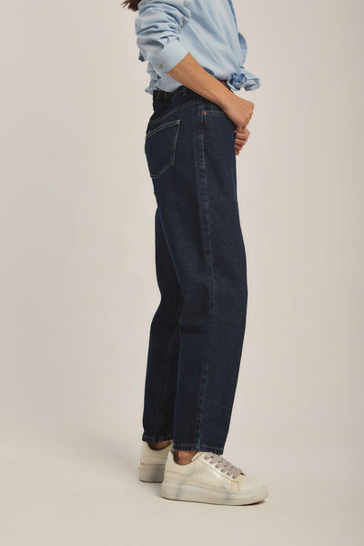 Women Boyfriend Denim - Dark Blue