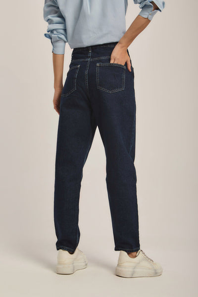 Women Boyfriend Denim - Dark Blue