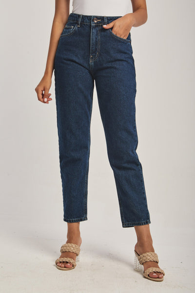 Women Boyfriend Denim - Medium Wash